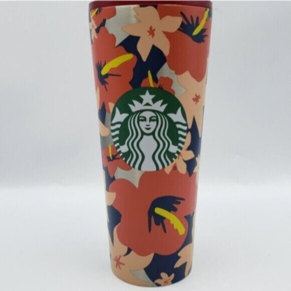 Starbucks Summer 2020 Red Hibiscus Tropical Stainless Steel Cold Cup Tum… - Picture 3 of 15